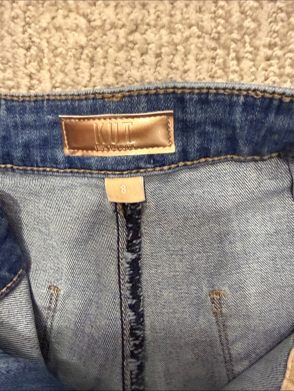 Kut from the Kloth High-Rise Wide Leg Jeans in Denim Blue - Picture 2 of 4